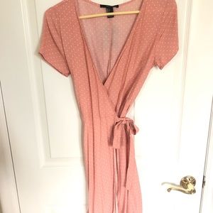 Forever 21 Polka Dot Wrap Mini Dress